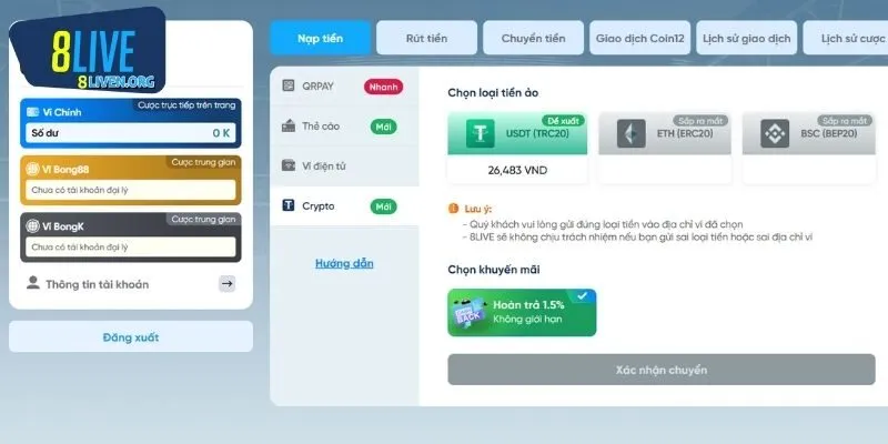 Những lưu ý giúp bạn nạp tiền 8LIVE an toàn và hiệu quả